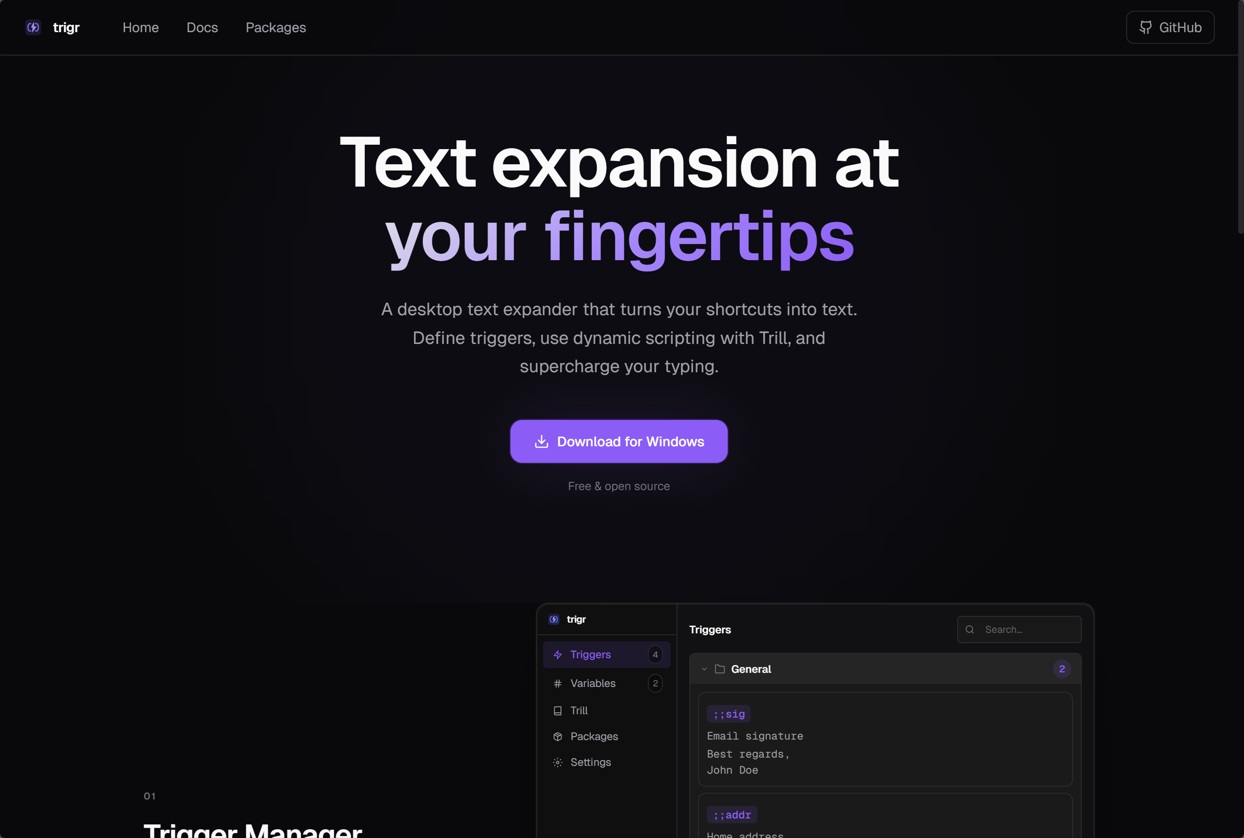 Trigr website
